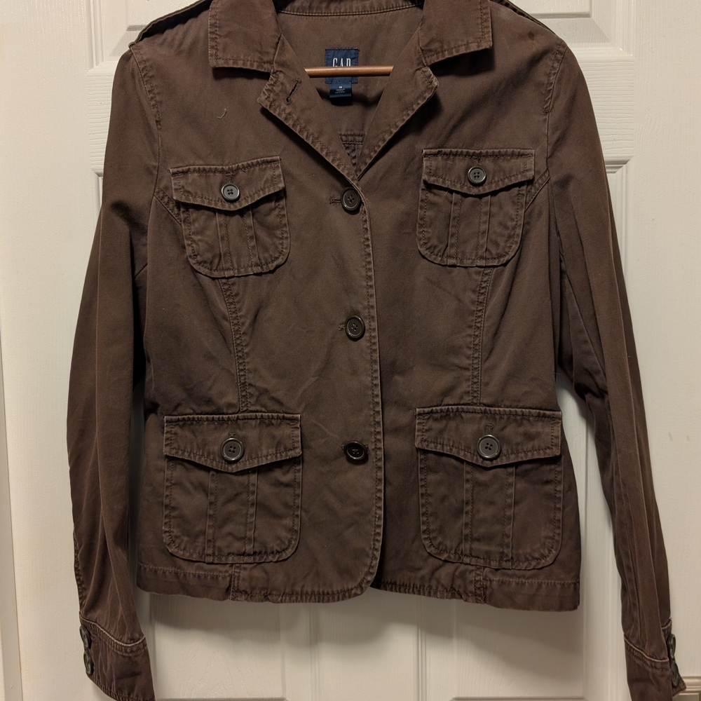 GAP Women's Utility Jacket in Rich Brown